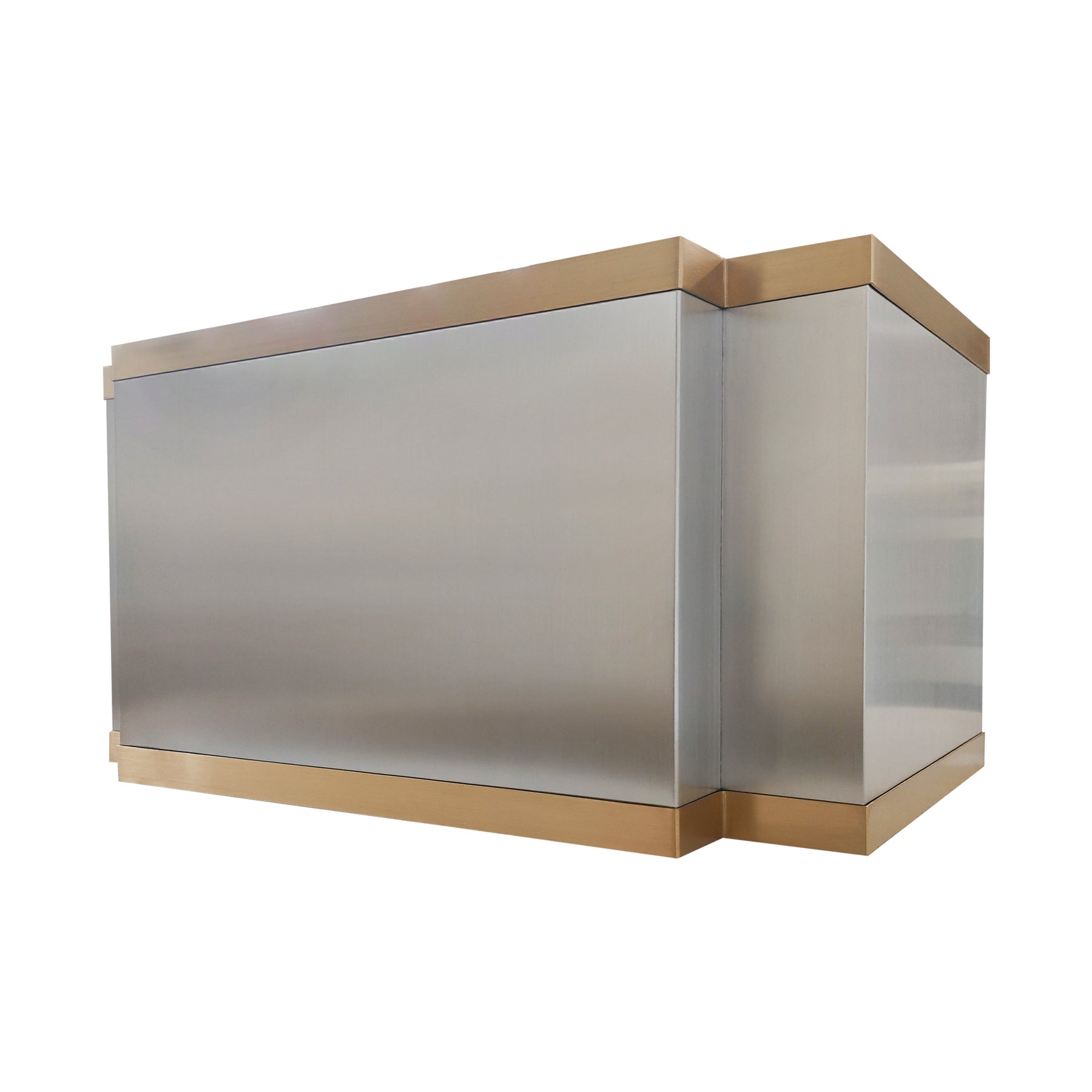 Fobest Double Stainless Steel Range Hood with Brushed Brass Accents FSS-731