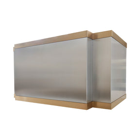 Fobest Double Stainless Steel Range Hood with Brushed Brass Accents FSS-731