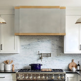Fobest Double Stainless Steel Range Hood with Brushed Brass Accents FSS-731