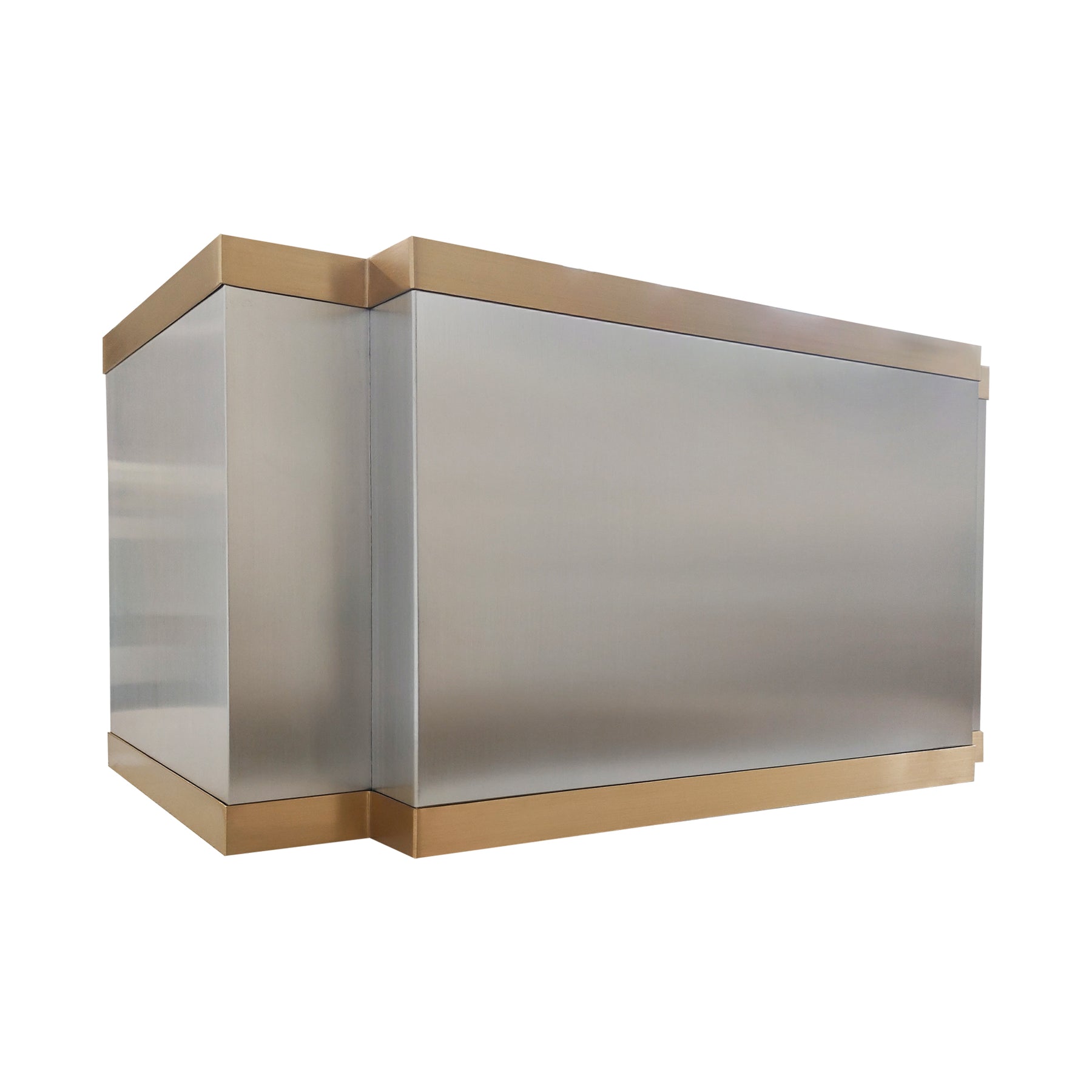 Fobest Double Stainless Steel Range Hood with Brushed Brass Accents FSS-731