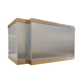 Fobest Double Stainless Steel Range Hood with Brushed Brass Accents FSS-731