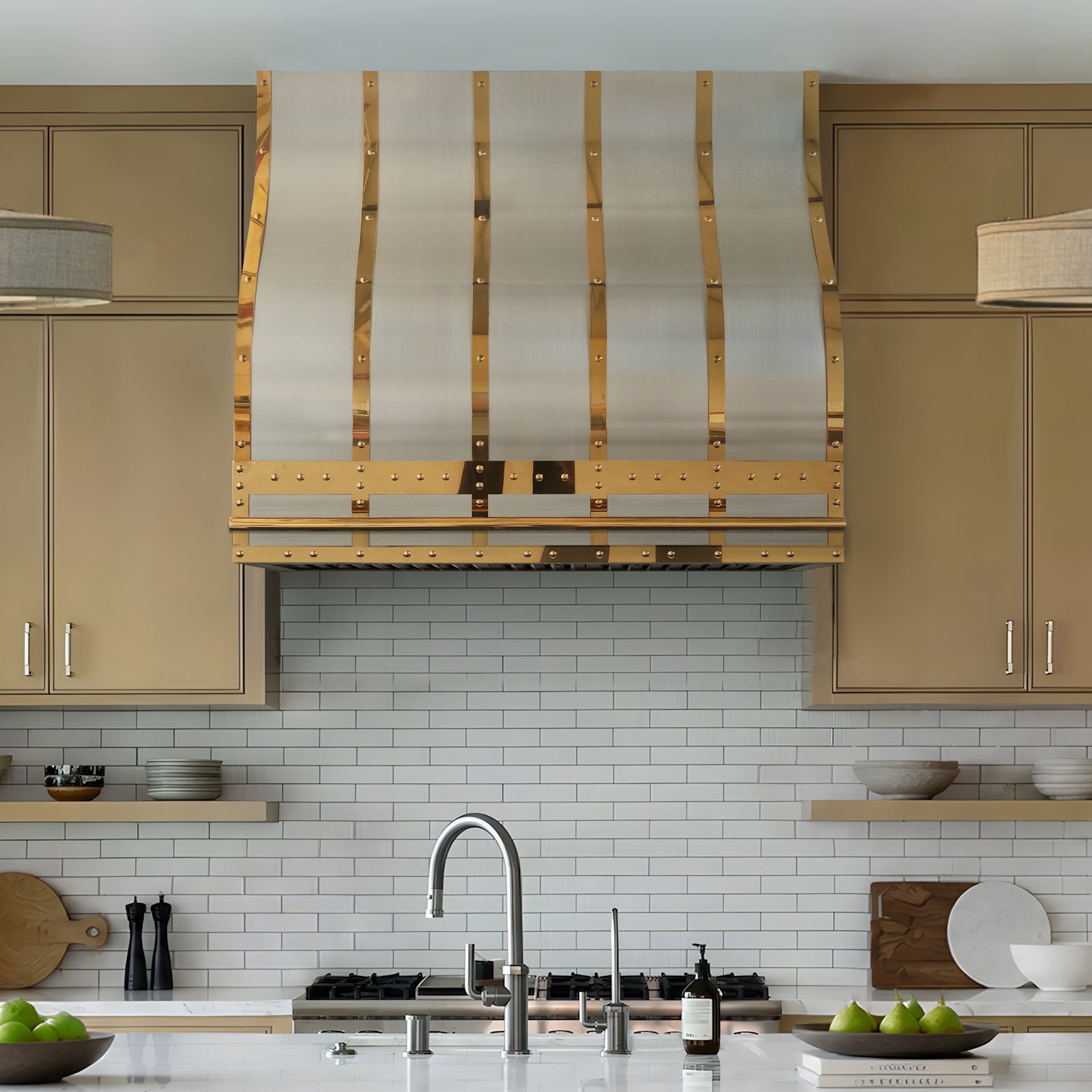Fobest Festival Present Stainless Steel Range Hood with Brass Decor FSS-733