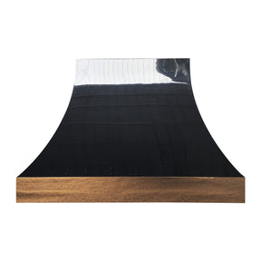 Fobest Glossy Black Custom Range Hood with Polished Brass Apron FSS-552