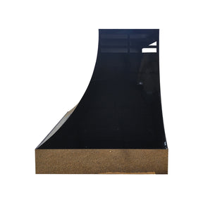 Fobest Glossy Black Custom Range Hood with Polished Brass Apron FSS-552