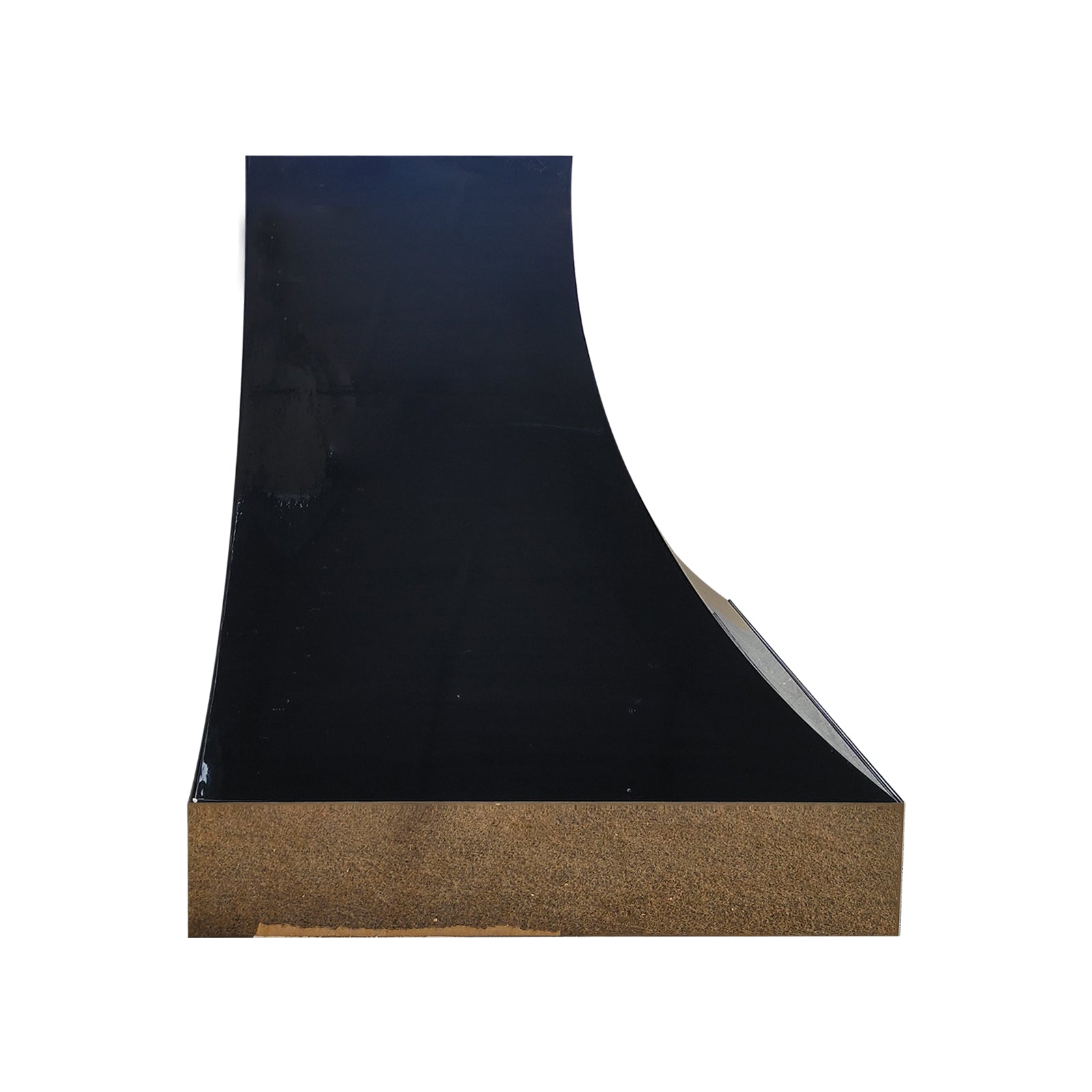 Fobest Glossy Black Custom Range Hood with Polished Brass Apron FSS-552