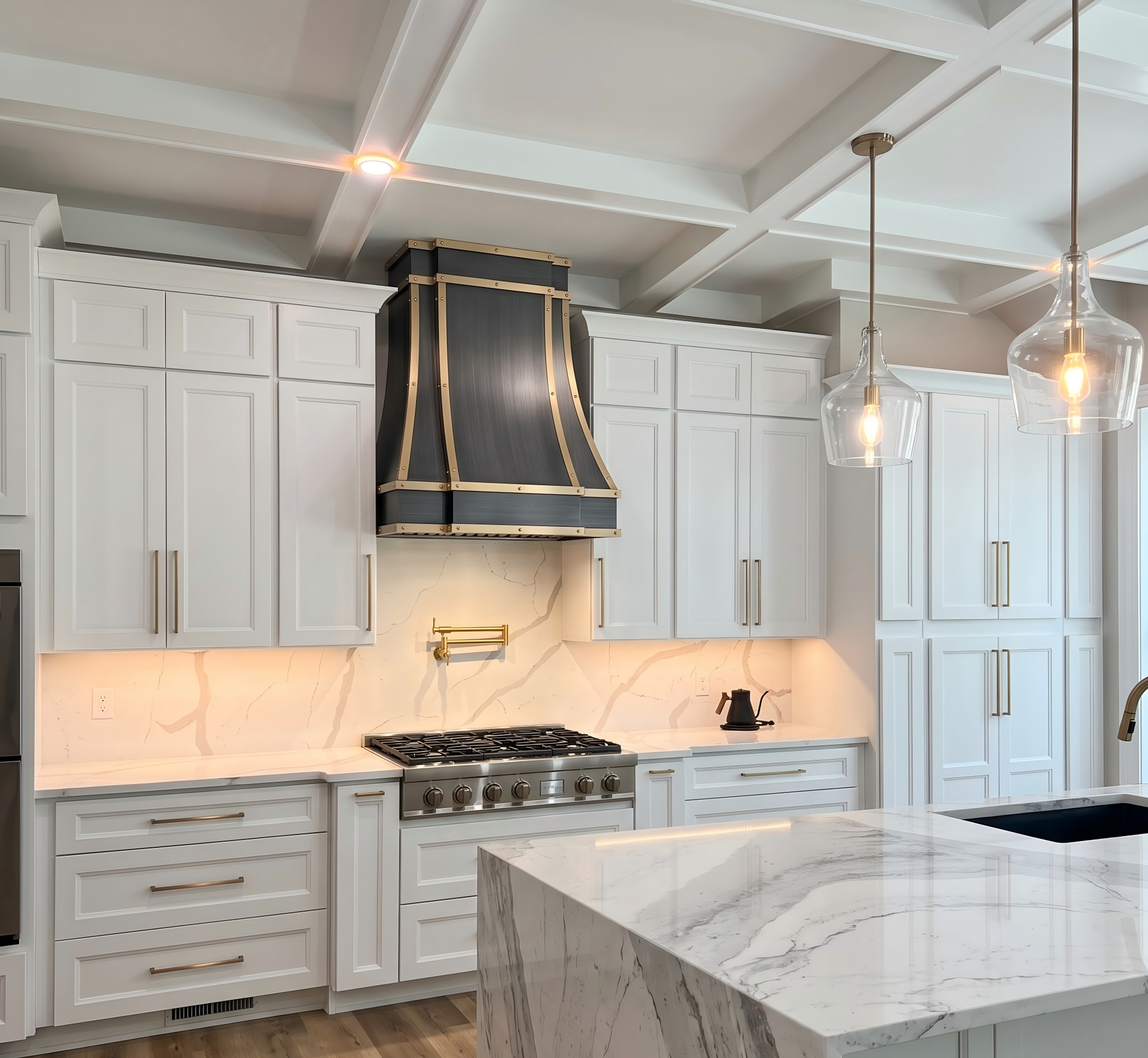 Fobest Grey Stainless Steel Range Hood with Brass Color FSS-313