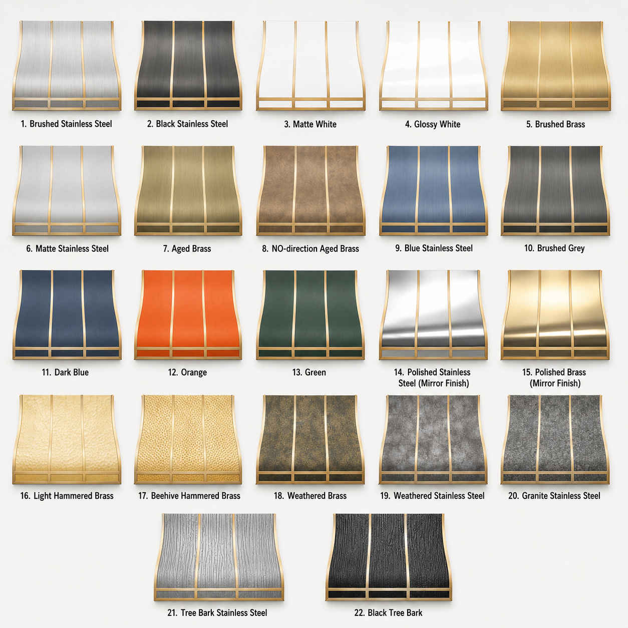 Fobest Grey & Brass Custom Kitchen Hoods Stainless Steel Finish FSS-433