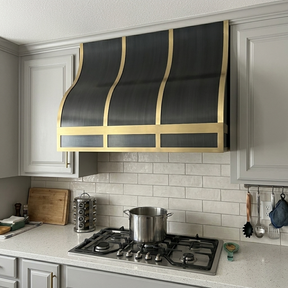 Fobest Grey & Brass Custom Kitchen Hoods Stainless Steel Finish FSS-433