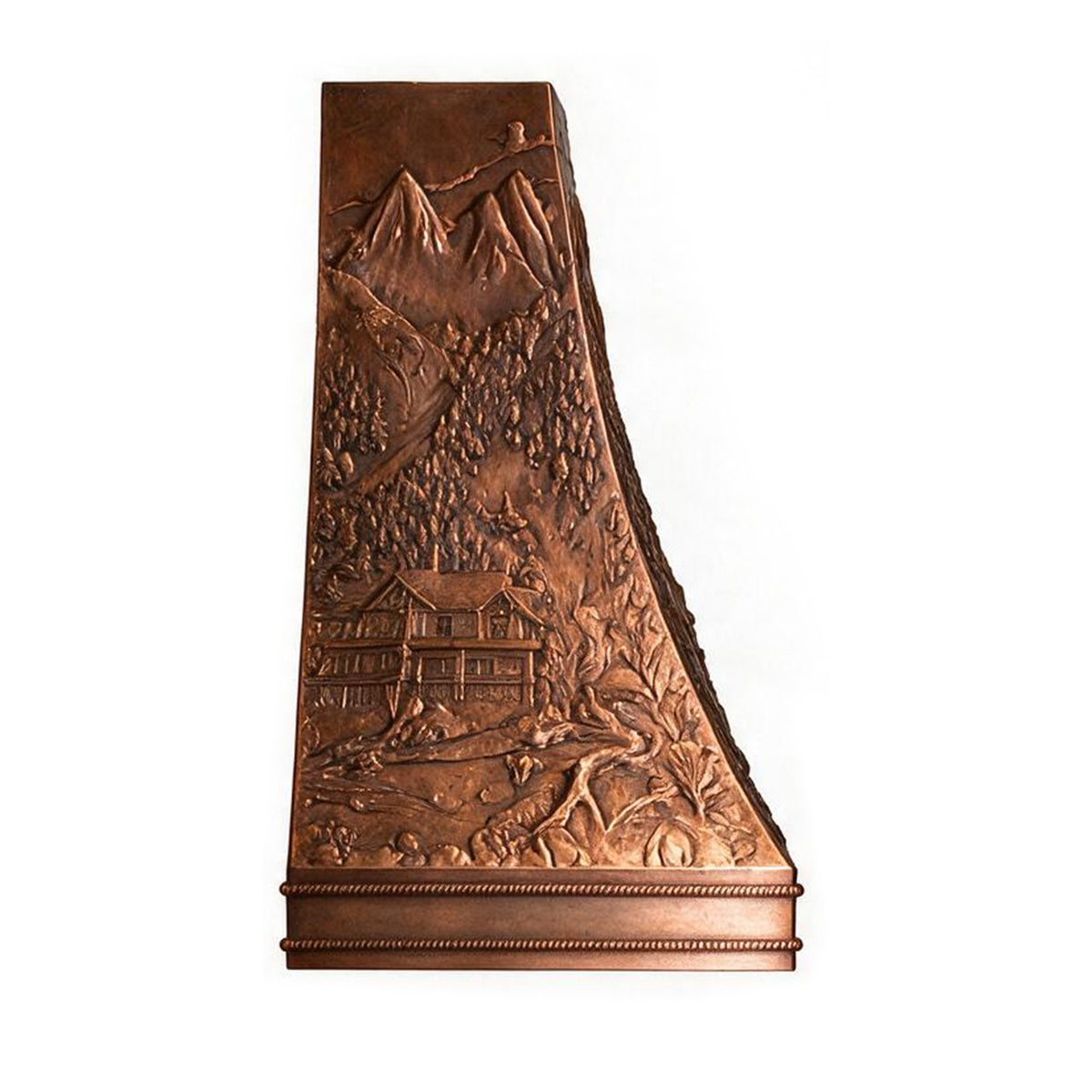 Fobest Hand-Curved Copper Mountain Landscape Range Hood FCP-399