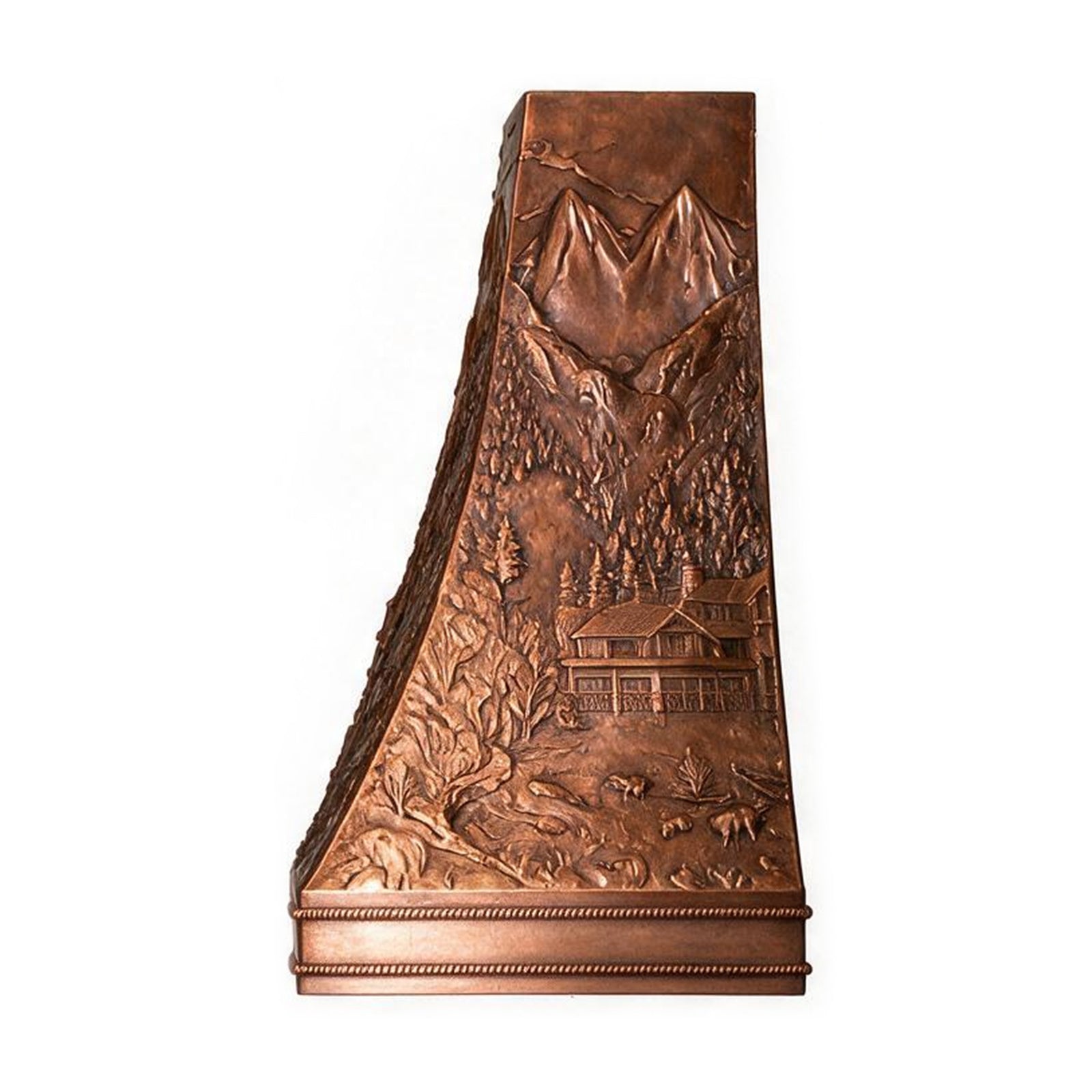 Fobest Hand-Curved Copper Mountain Landscape Range Hood FCP-399
