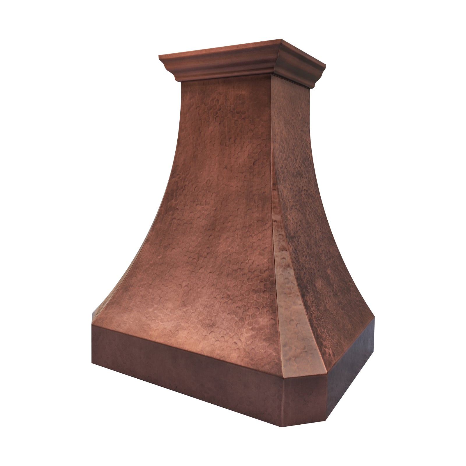 Fobest Hand-Hammered Curved Copper Range Hood for a Warm Artisan Kitchen FCP-324