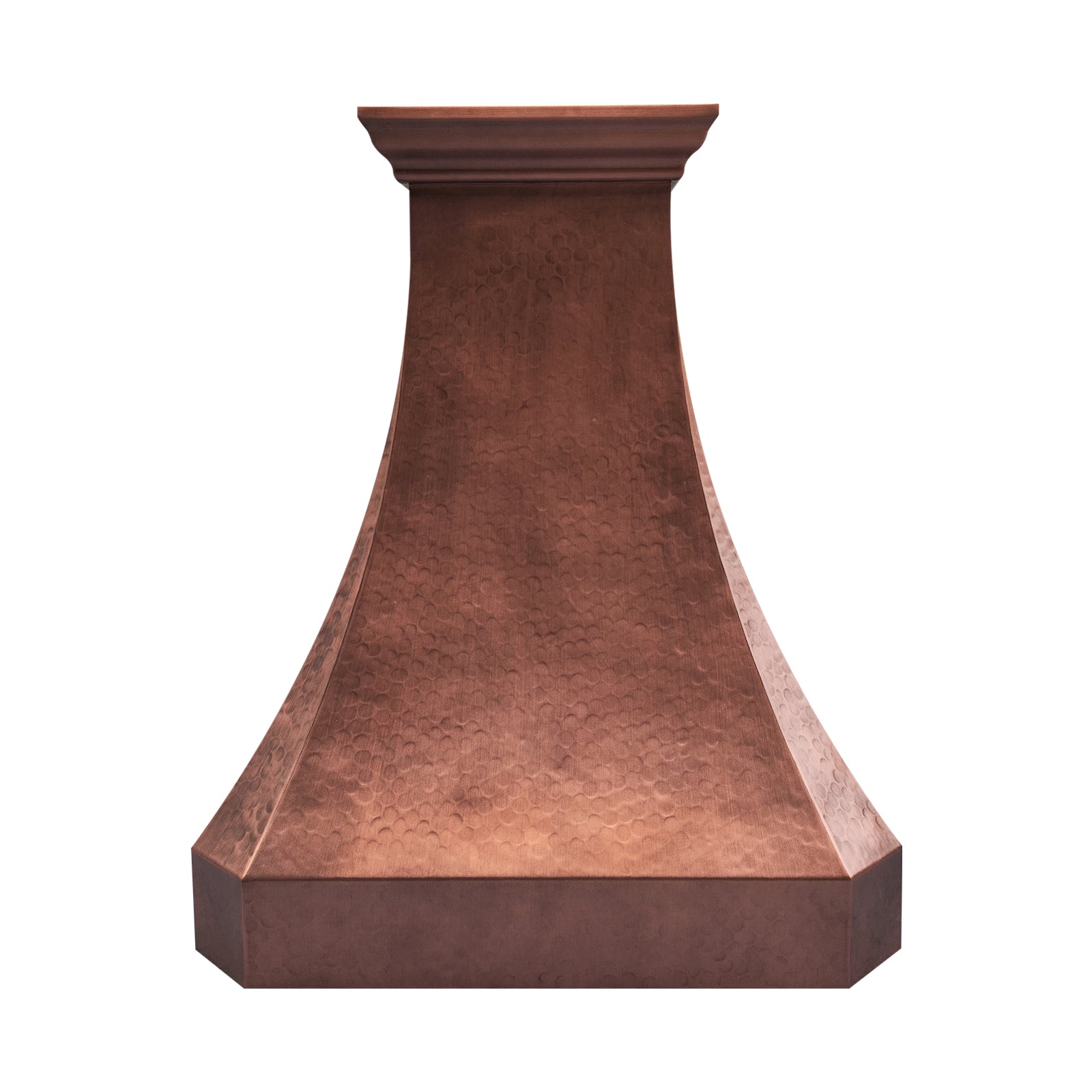 Fobest Hand-Hammered Curved Copper Range Hood for a Warm Artisan Kitchen FCP-324