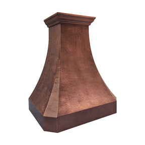 Fobest Hand-Hammered Curved Copper Range Hood for a Warm Artisan Kitchen FCP-324