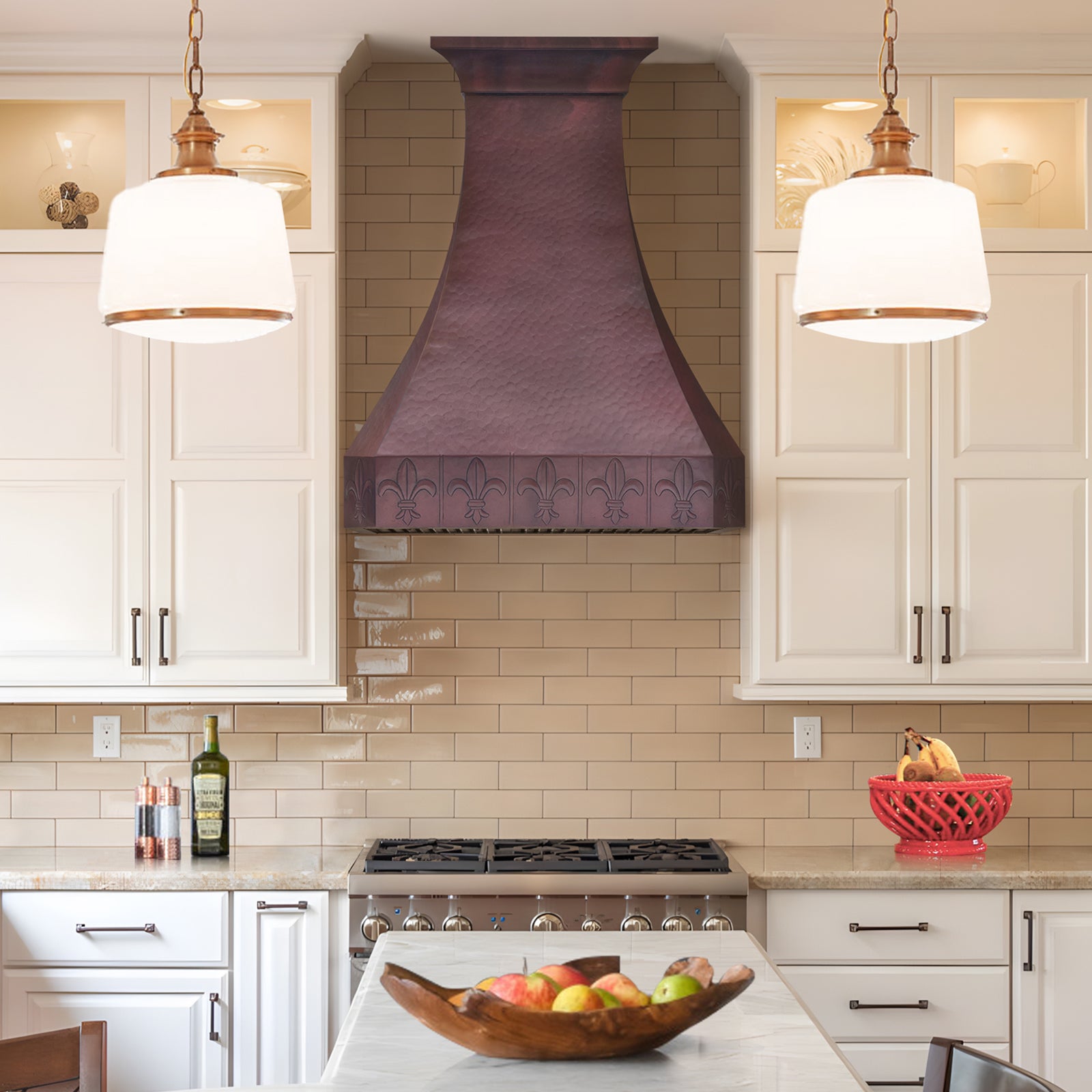 Fobest Hand Hammered Fire Copper Kitchen Hood FCP-322