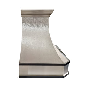 Fobest Hand Hammered Stainless Steel Range Hood with Black Decor FSS-715