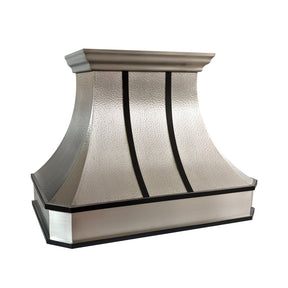 Fobest Hand Hammered Stainless Steel Range Hood with Black Decor FSS-715