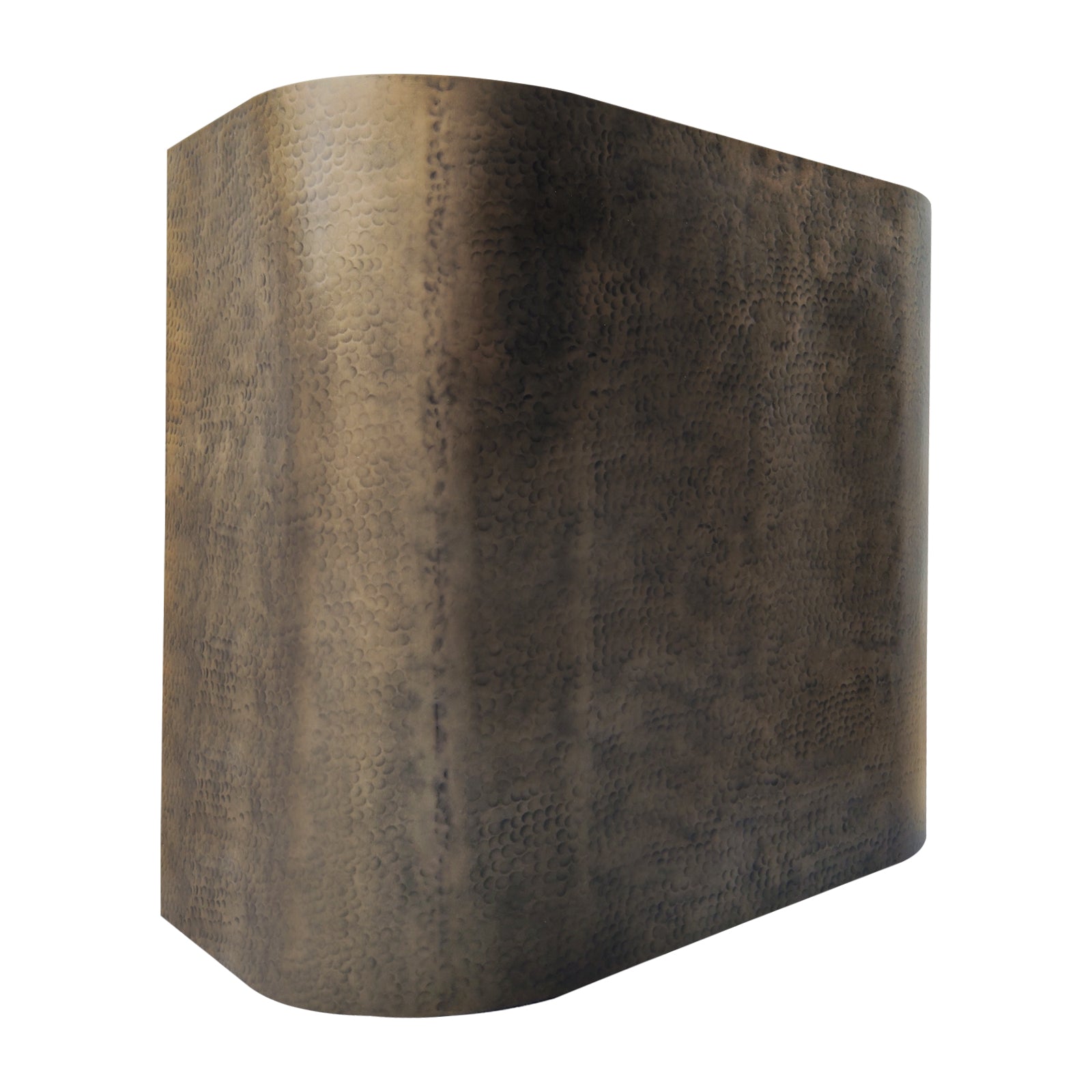 Fobest Light Hammered Aged Brass Range Hood in Cylindrical Design FSS-526