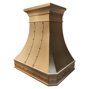Fobest Handcrafted Brushed Brass Kitchen Range Hood in Luxury Geometric Design FSS-550