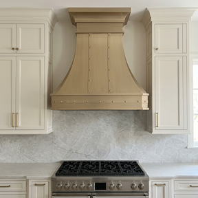 Fobest Handcrafted Brushed Brass Kitchen Range Hood in Luxury Geometric Design FSS-550