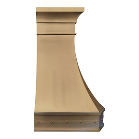 Fobest Handcrafted Brushed Brass Kitchen Range Hood in Luxury Geometric Design FSS-550