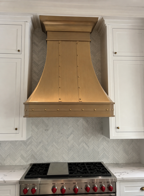Fobest Handcrafted Brushed Brass Kitchen Range Hood in Luxury Geometric Design FSS-550