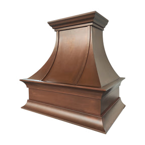 Fobest Handcrafted Copper Range Hood with Elegant Curved Trim Decor FCP-406
