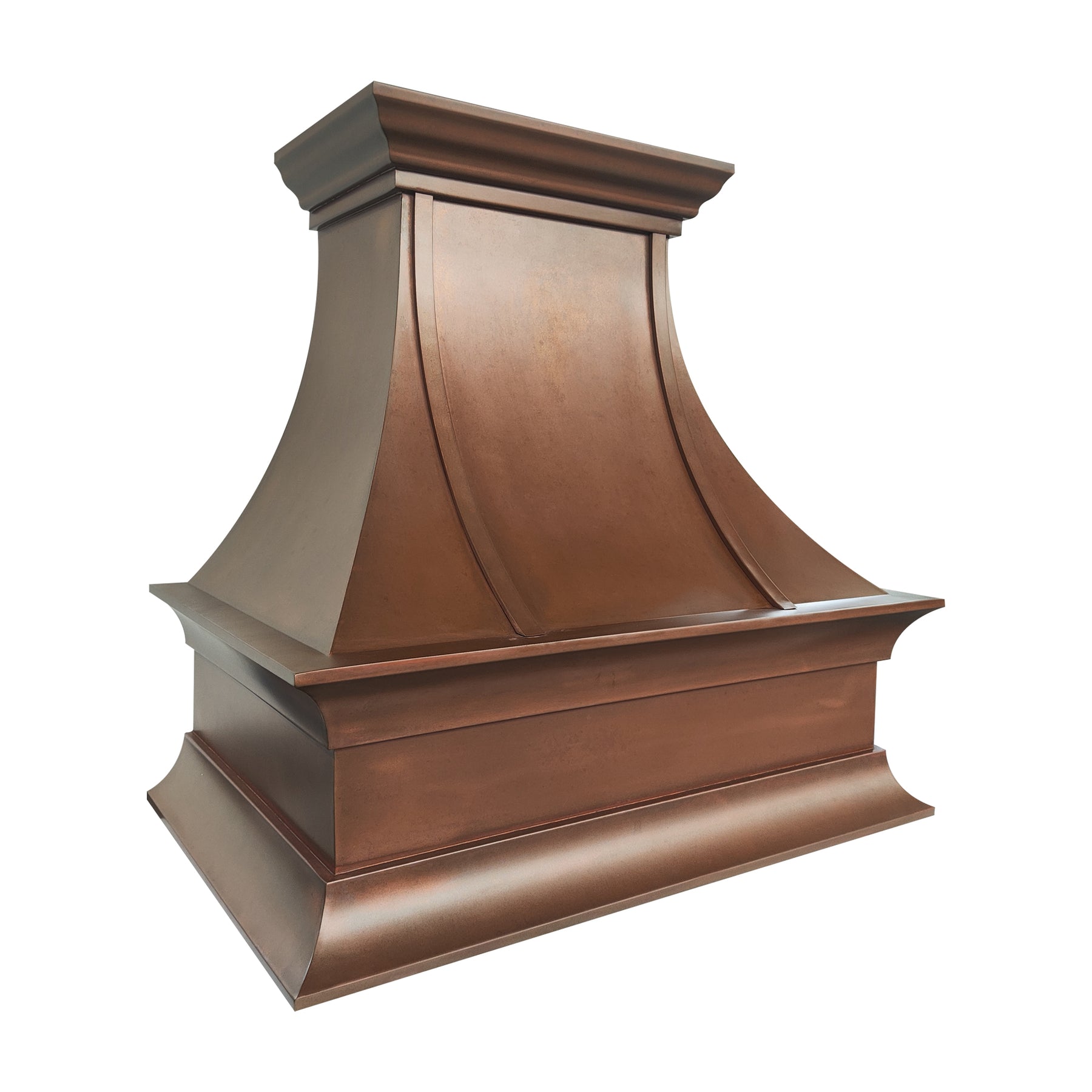Fobest Handcrafted Copper Range Hood with Elegant Curved Trim Decor FCP-406