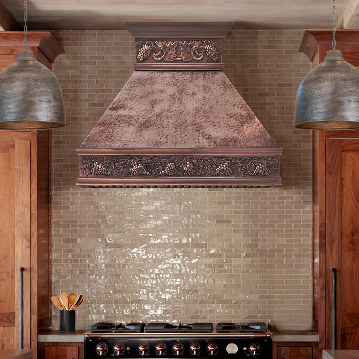 Fobest Handcrafted Copper Kitchen Range Hood with Hammered Texture FCP-334