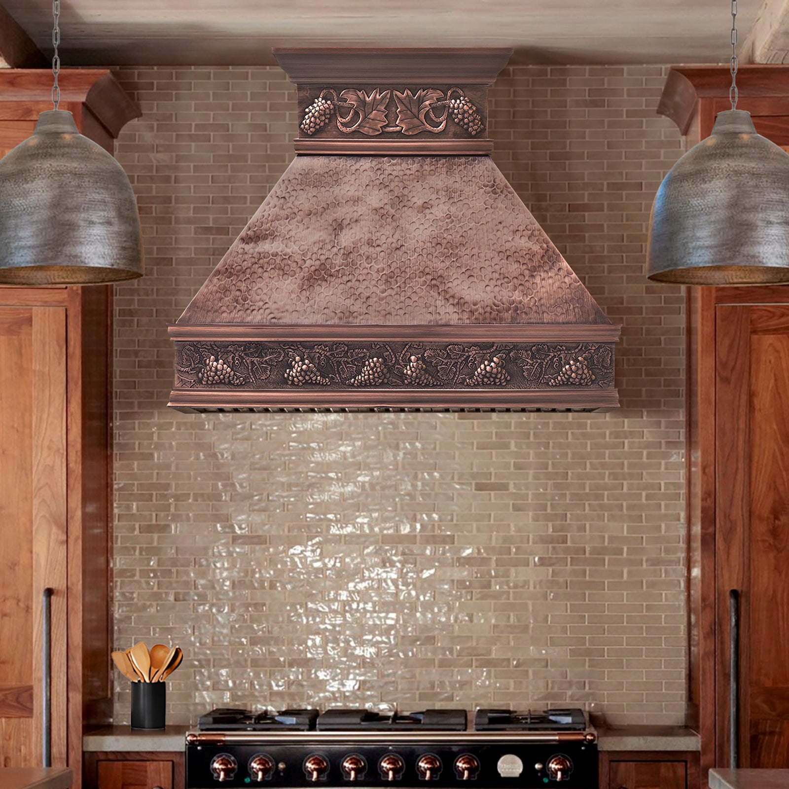 Fobest Handcrafted Copper Kitchen Range Hood with Hammered Texture FCP-334