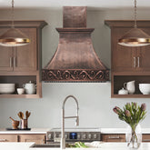 Fobest Handcrafted Custom Copper Range Hood with Hammered Design FCP-338