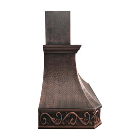 Fobest Handcrafted Custom Copper Range Hood with Hammered Design FCP-338