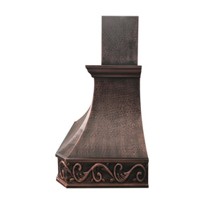 Fobest Handcrafted Custom Copper Range Hood with Hammered Design FCP-338