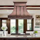 Fobest Handcrafted Custom Island Range Hood in Antique Finish FCP-336