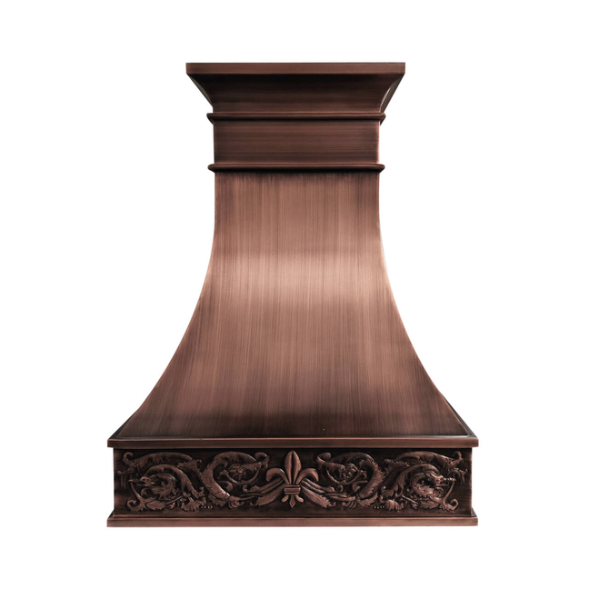 Fobest Handcrafted Custom Island Range Hood in Antique Finish FCP-336