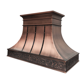 Fobest Handcrafted Custom Island Range Hood in Antique Finish FCP-336