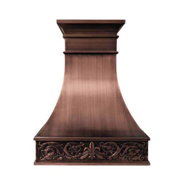Fobest Handcrafted Custom Island Range Hood in Antique Finish FCP-336
