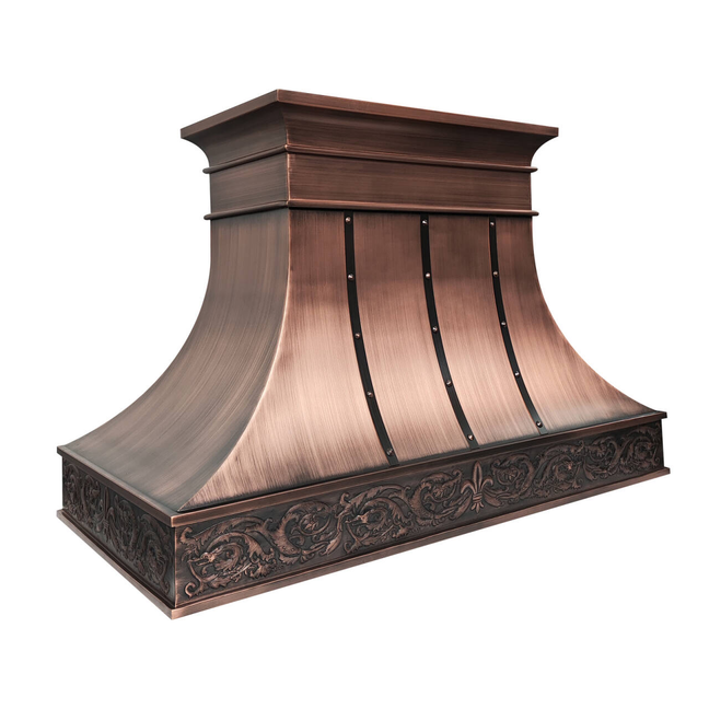 Fobest Handcrafted Custom Island Range Hood in Antique Finish FCP-336