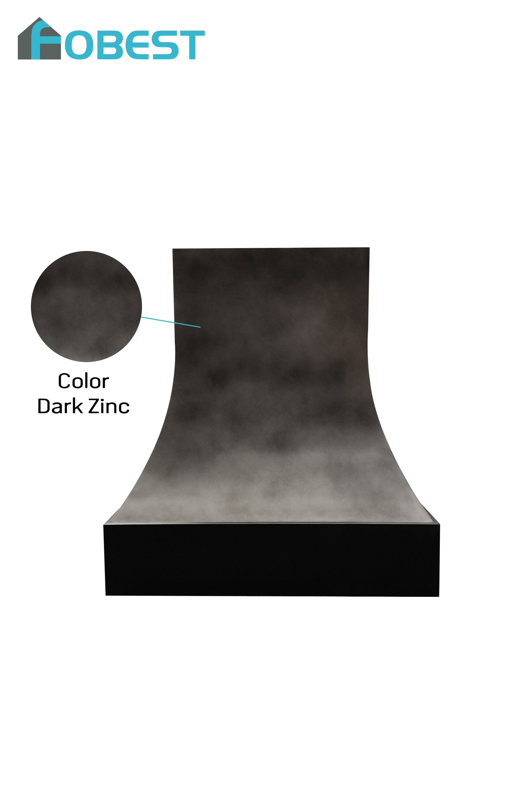 Fobest Handcrafted Dark Zinc Rustic Kitchen Range Hood FSS-551