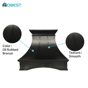 Fobest Handcrafted Oil Rubbed Kitchen Metal Range Hood with Arched Design FCP-389