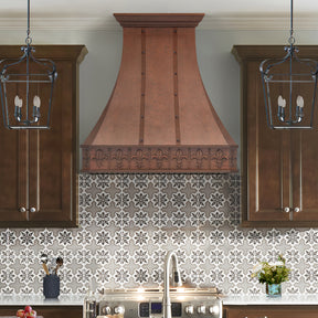 Fobest Handcrafted Vintage Copper Range Hood in Sculpted American Design FCP-327