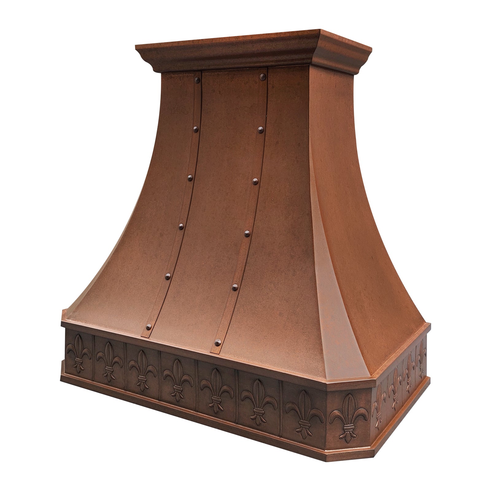 Fobest Handcrafted Vintage Copper Range Hood in Sculpted American Design FCP-327