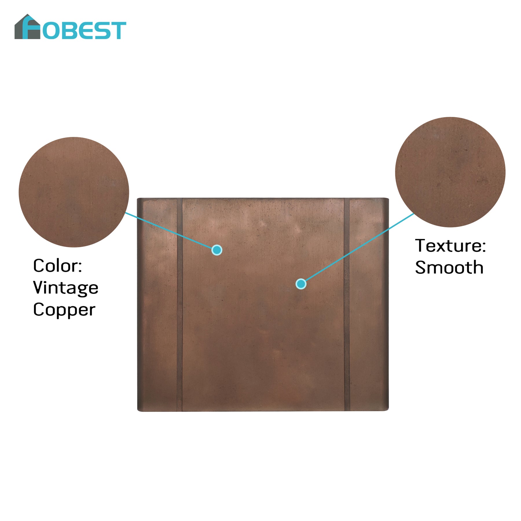Fobest Handmade Vintage Copper Range Hood in Box Design FCP-384