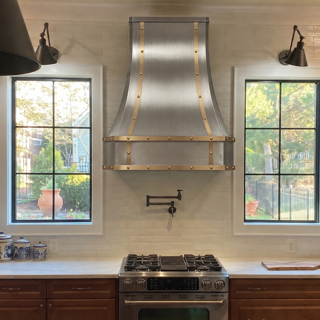 Fobest Industrial Stainless Steel Range Hood with Brass Trims FSS-208