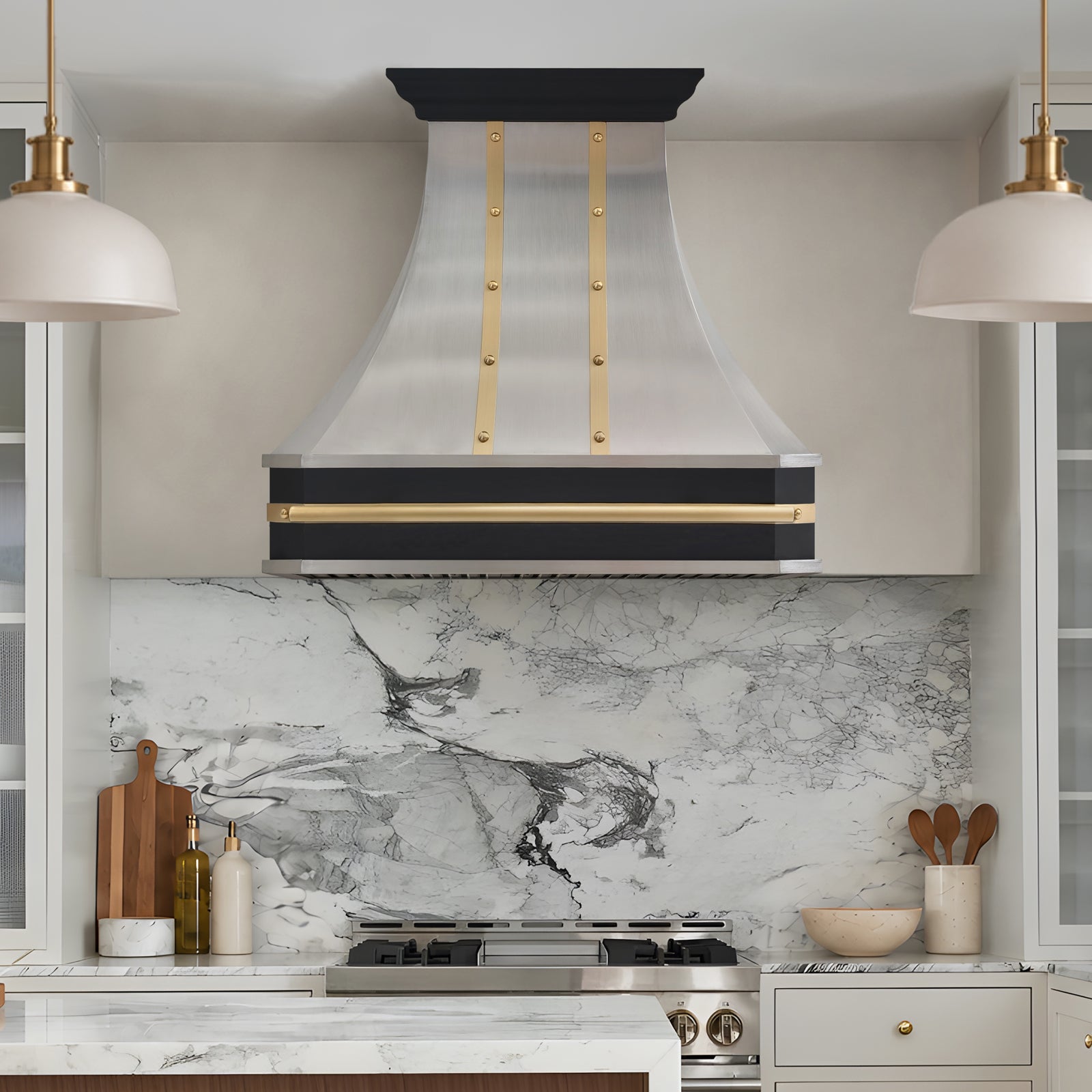 Fobest Intersect Stainless Steel Range Hood with Three Metal Finishes FSS-737