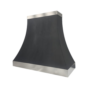 Fobest Kitchen Black Vent Hood with Stainless Bands FSS-372
