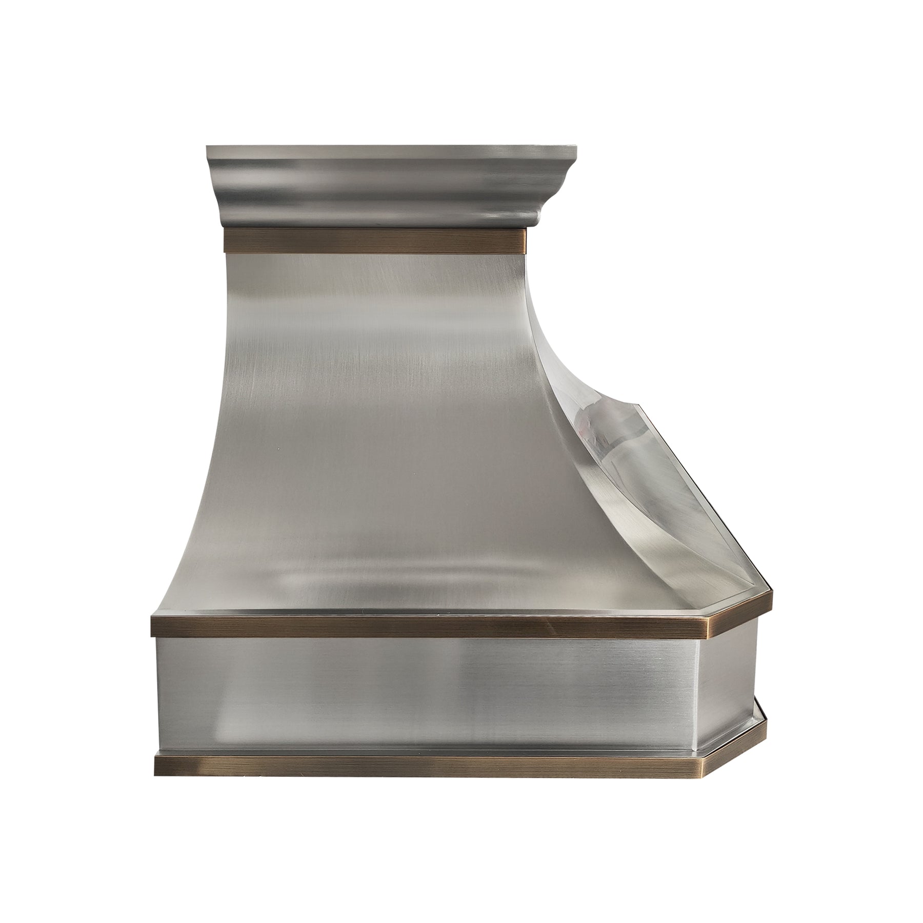 Fobest Large-Width Stainless Steel Range Hood with Aged Brass Accents FSS-730