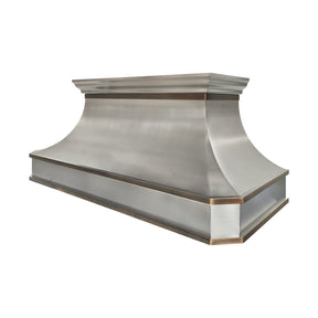 Fobest Large-Width Stainless Steel Range Hood with Aged Brass Accents FSS-730