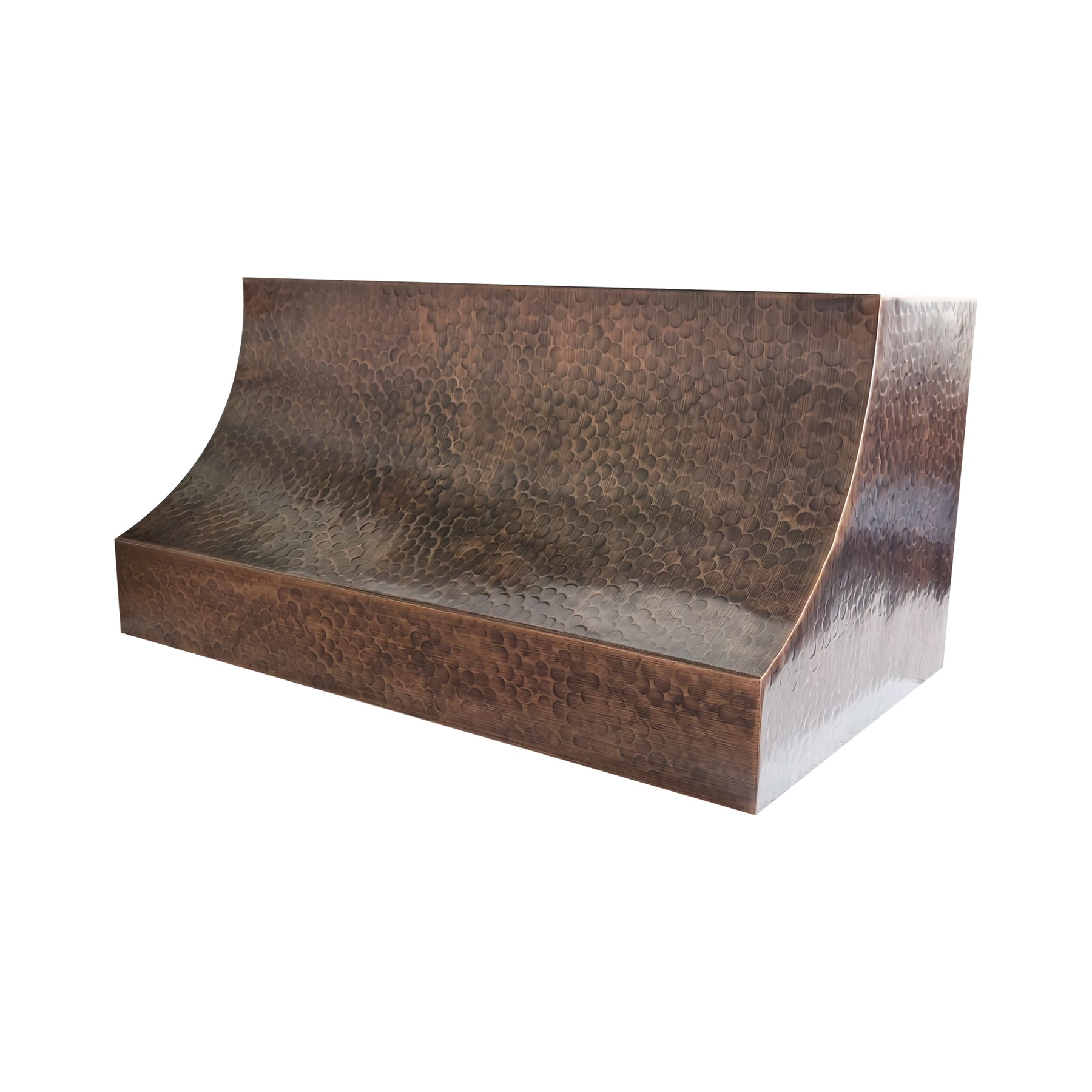Fobest Light Hammered Copper Range Hood in Curved Design FCP-405