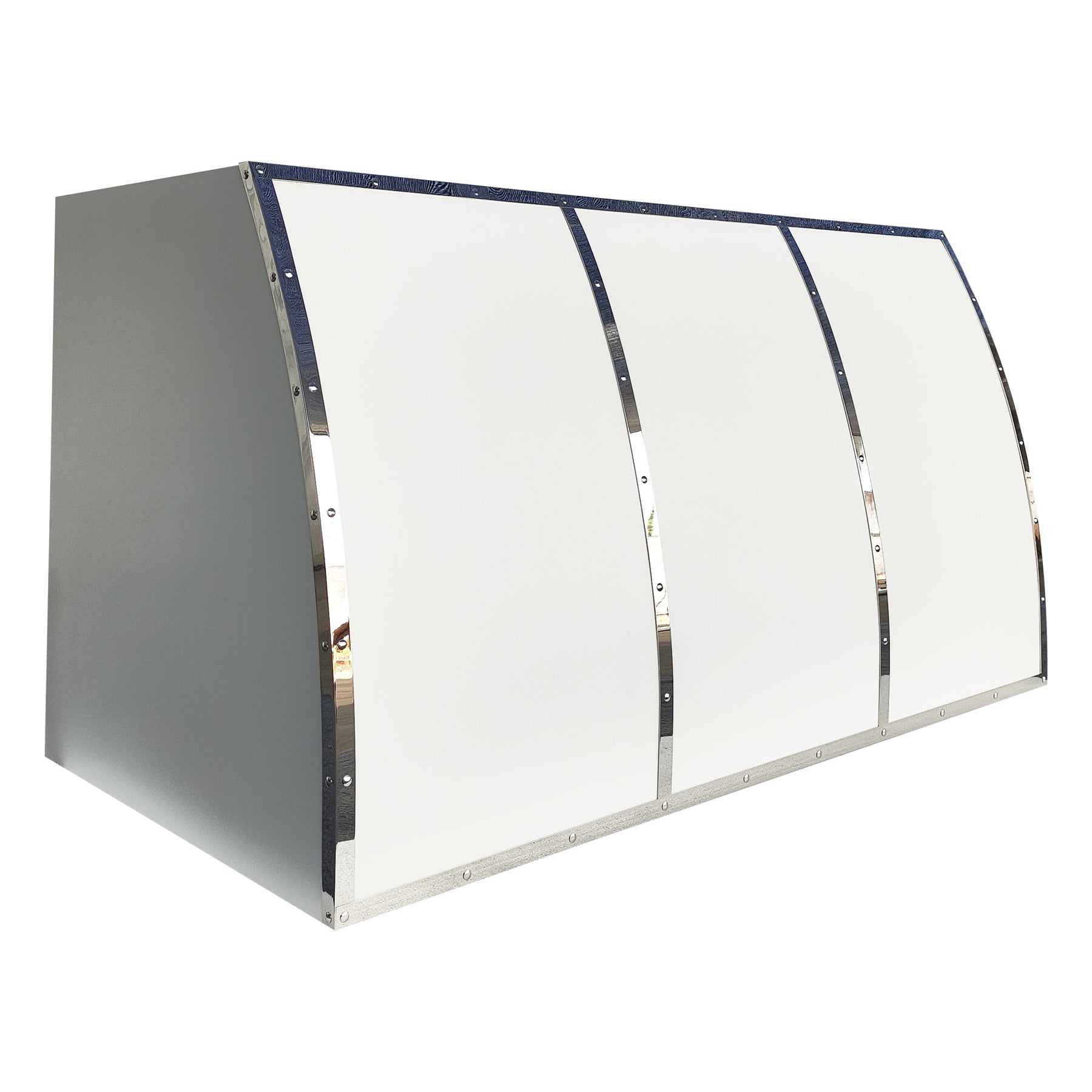 Fobest Los Angeles White Stainless Steel Range Hood with Polished Accents FSS-504