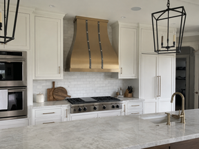 Fobest Luxury Bell Brass Kitchen Range Hood with Brushed Stainless Accents FSS-543